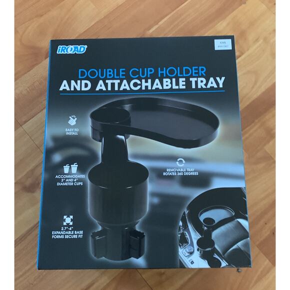I Road Double‎ Cup Holder and attachable Tray - Picture 1 of 4